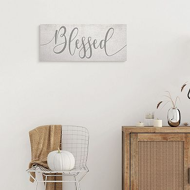 Stupell Home Decor Blessed Typography Canvas Wall Art