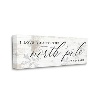 Stupell Home Decor North Pole & Back Christmas Canvas Wall Art