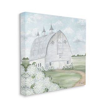 Stupell Home Decor Soft Country Barn Hydrangeas Canvas Wall Art