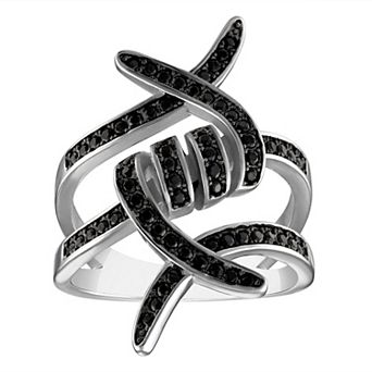 Designs by Gioelli Sterling Silver Black Spinel Ring