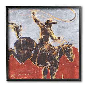 Stupell Home Decor Rustic Western Cowboy Wild Horse Framed Wall Art