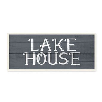 Stupell Home Decor Lake House Sign Planked Look Framed Wall Art