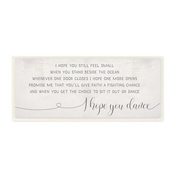 Stupell Home Decor I Hope You Dance Plaque Wall Art