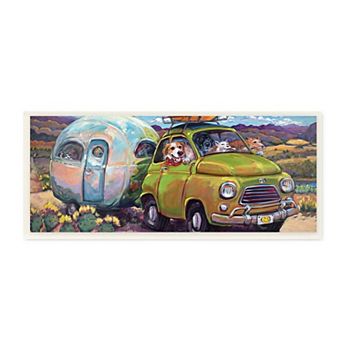 Stupell Home Decor Dogs Driving Camper Plaque Wall Art
