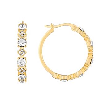 Chrystina Crystal Round Hoop Earrings