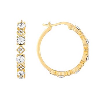 Chrystina Crystal Round Hoop Earrings