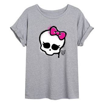 Juniors' Monster High Skull Oversized Graphic Tee