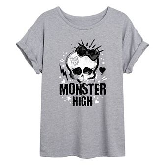 Juniors' Monster High Punk Skull Oversized Graphic Tee