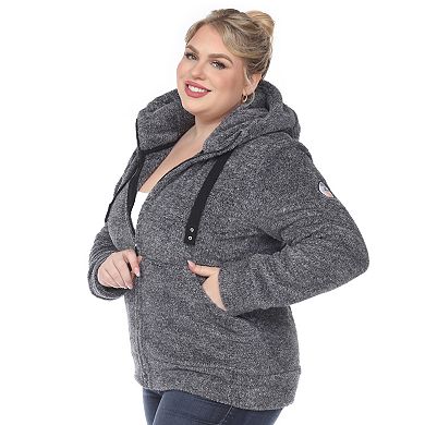 Plus Size White Mark Sherpa Hoodie