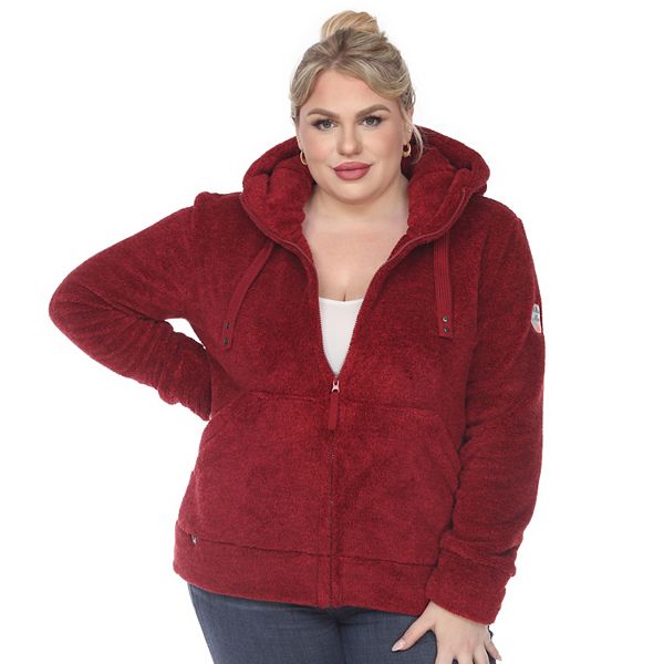 Plus Size White Mark Sherpa Hoodie