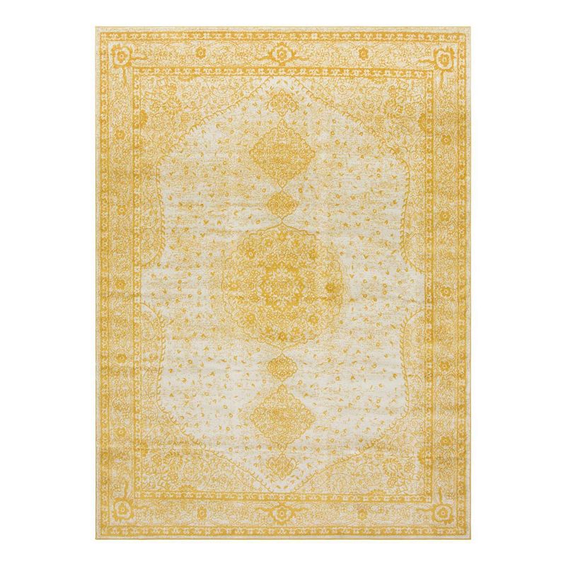 Unique Loom Midnight Bromley Rug, Yellow, 8Ft Rnd