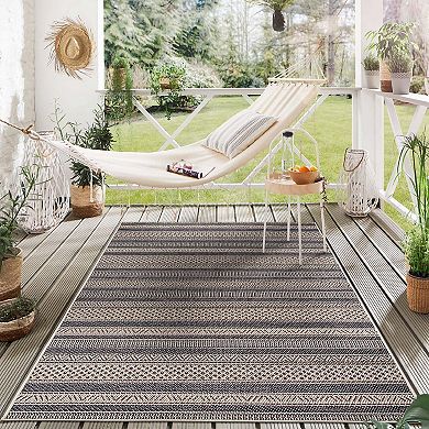 World Rug Gallery Contemporary Geometric Indoor Outdoor Area Rug