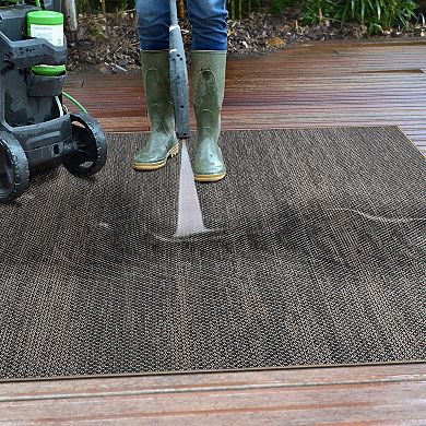 World Rug Gallery Contemporary Abstract Indoor Outdoor Area Rug