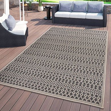 World Rug Gallery Contemporary Trellis Indoor Outdoor Area Rug