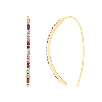 Chrystina Purple Crystal Threader Earrings