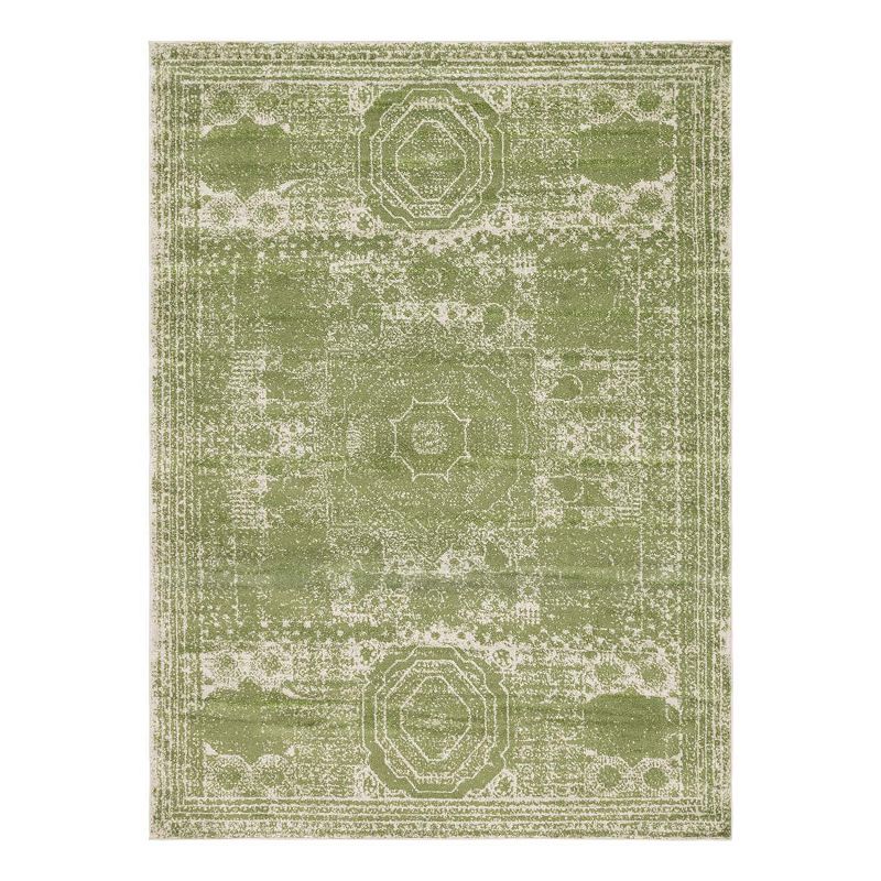 Unique Loom Wells Bromley Rug, Green, 8Ft Rnd