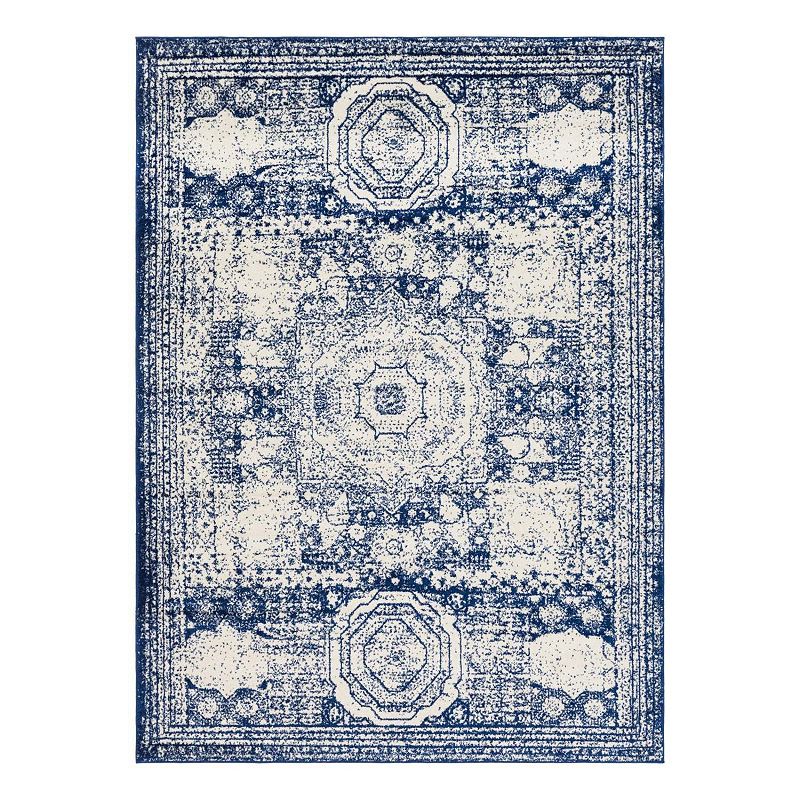 Unique Loom Wells Bromley Rug, Blue, 8Ft Rnd