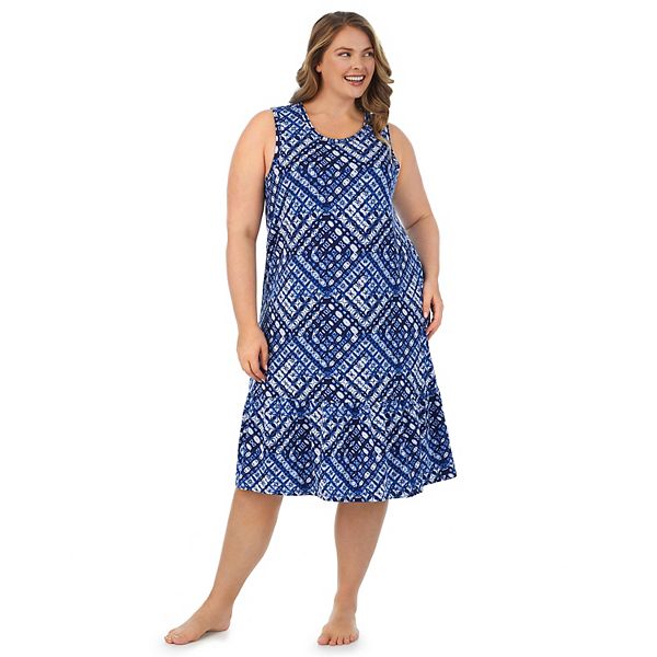 Plus Size Cuddl Duds® Cozy Tank Midi Sleep Dress