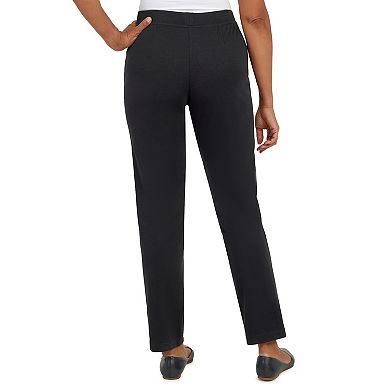 Petite Alfred Dunner Ponte Pull-On Straight Leg Pants