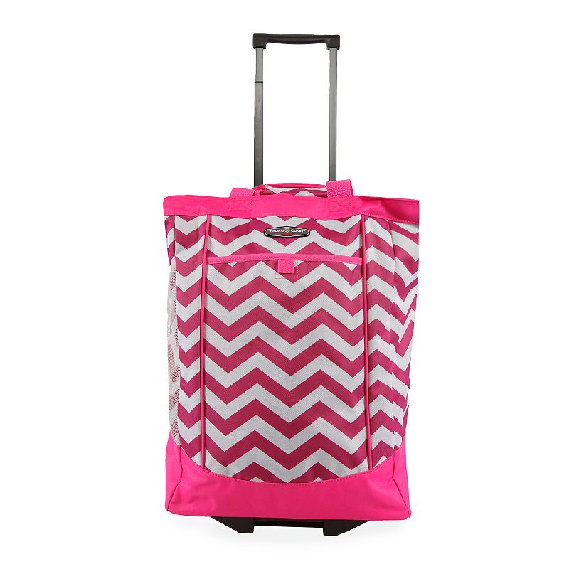 Pacific Coast Large Rolling Shopper Tote Bag, Pink