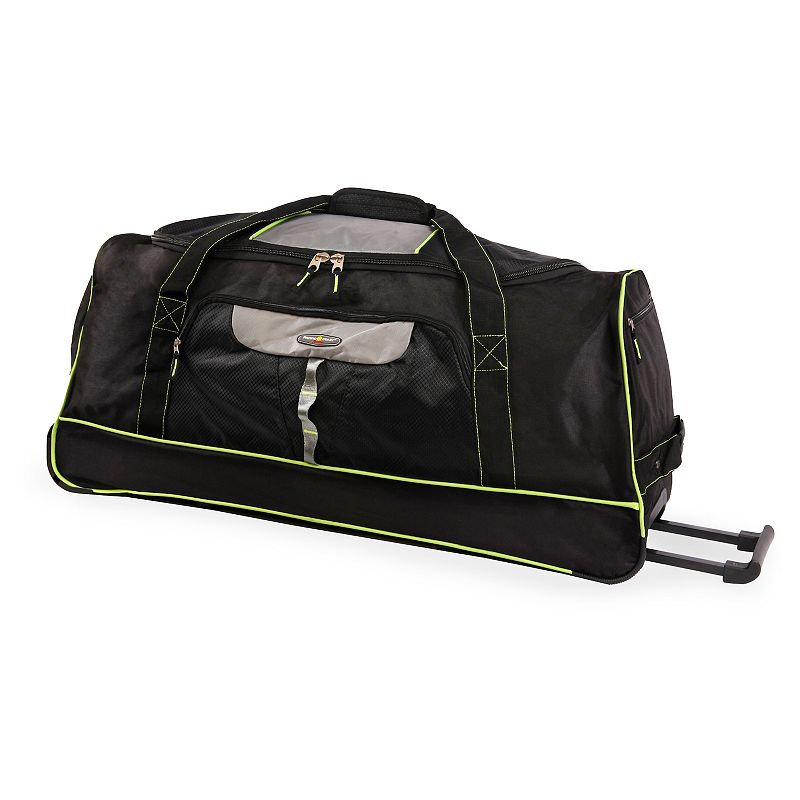 Pacific Coast 35-Inch Extra Large Rolling Duffel Bag, Black Neon