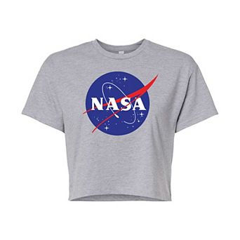 Juniors' NASA Logo Cropped Graphic Tee