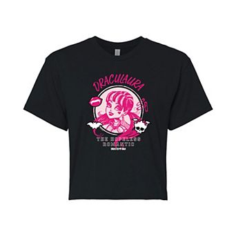 Juniors' Monster High Draculaura "The Hopeless Romantic" Cropped Graphic Tee