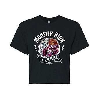 Juniors' Monster High Alumni Cropped Graphic Tee