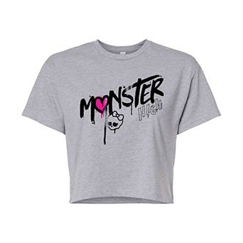 Juniors' Monster High Logo Cropped Graphic Tee