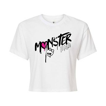 Juniors' Monster High Logo Cropped Graphic Tee