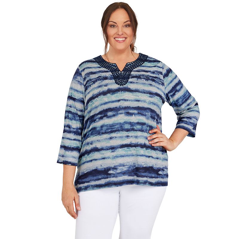 29176127 Plus Size Alfred Dunner Watercolor Print Top, Wome sku 29176127