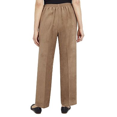Plus Size Alfred Dunner Faux-Suede Pull-On Straight-Leg Pants
