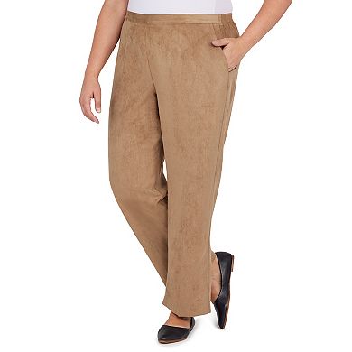Plus Size Alfred Dunner Faux Suede Pull-On Straight-Leg Pants