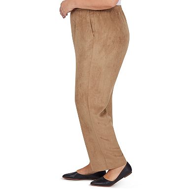 Plus Size Alfred Dunner Faux Suede Pull-On Straight-Leg Pants