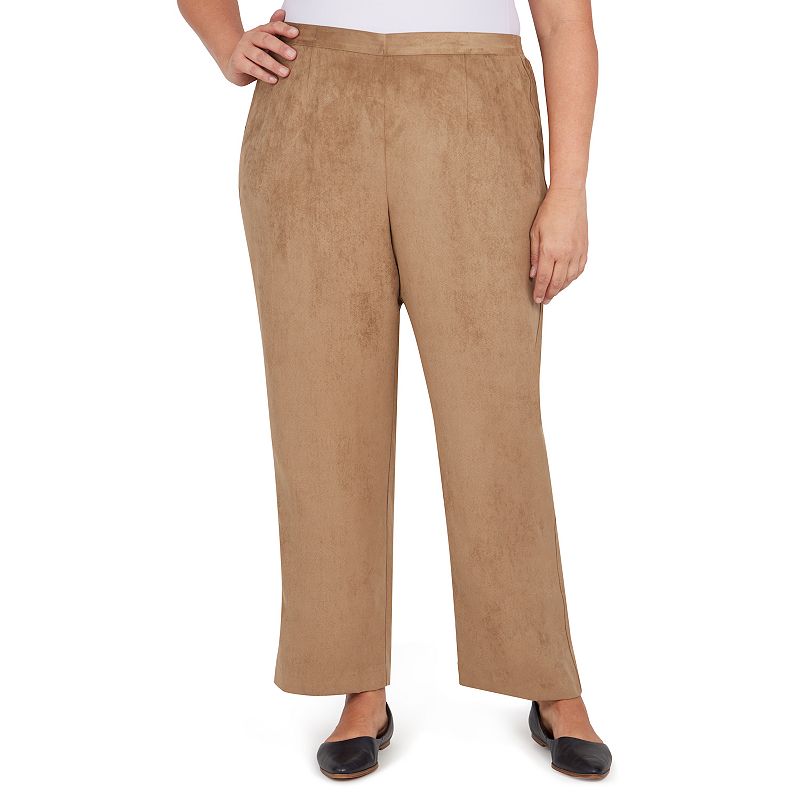 Plus Size Alfred Dunner Faux Suede Pull-On Straight-Leg Pants, Womens, Siz