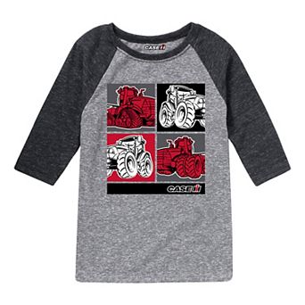 Boys 8-20 Case IH Tractor Grid Raglan Graphic Tee