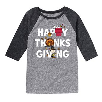 Boys 8-20 Peanuts Happy Thanksgiving Raglan Graphic Tee