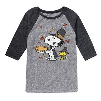 Boys 8-20 Peanuts Thanksgiving Pie Raglan Graphic Tee