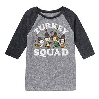 Boys 8-20 Peanuts Turkey Squad Raglan Graphic Tee