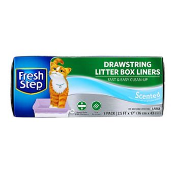 Fresh Step Drawstring Litter Box Liners Scented, Large Size, 30" x 17" - 7 Count
