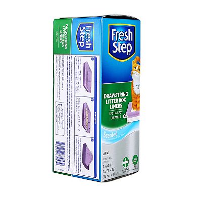 Fresh Step Drawstring Litter Box Liners Scented, Large Size, 30" x 17" - 7 Count