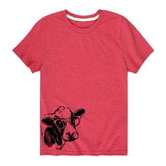 Boys 8-20 Cow In Glasses Graphic Tee
