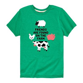 Boys 8-20 Friends Are Found On The Farm Graphic Tee