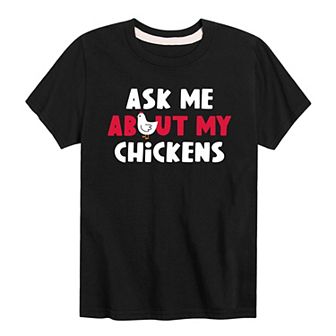 Boys 8-20 Ask Me About My Chickens Graphic Tee