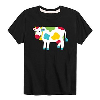 Boys 8-20 Colorful Cow Graphic Tee