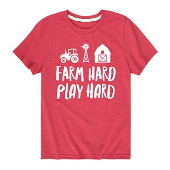 Boys 8-20 Farm Hard Play Hard Graphic Tee