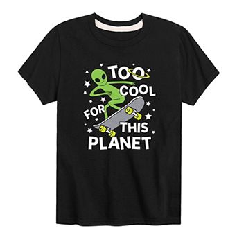 Boys 8-20 Too Cool For This Planet Alien Graphic Tee