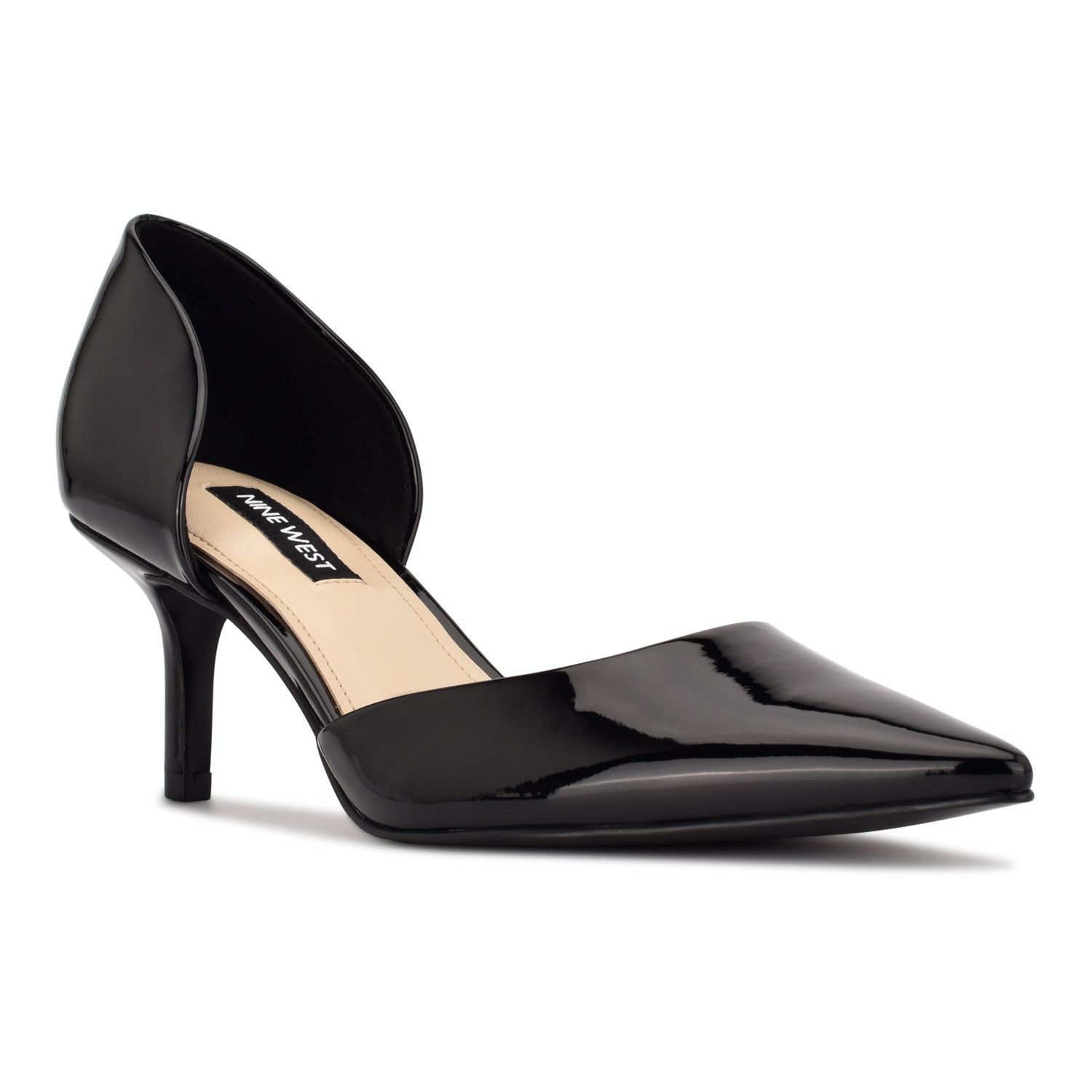Nine West Andrew Pumps – Women’s Block Heel Dress Shoes With Crisscross Elastic & Back Zipper