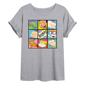 Juniors' Rugrats Group Grid Oversized Graphic Tee