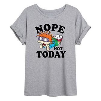Juniors' Rugrats Chucky "Not Today" Oversized Graphic Tee